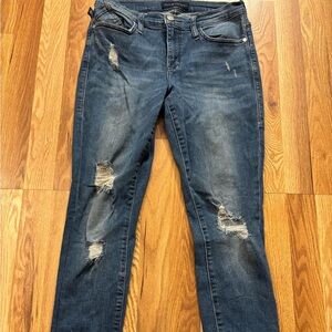 Rock & Republic Dark Blue Distressed Skinny Jeans